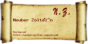 Neuber Zoltán névjegykártya