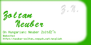 zoltan neuber business card